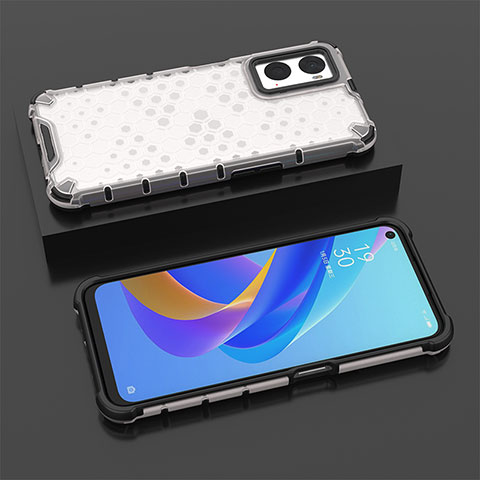 Carcasa Bumper Funda Silicona Transparente 360 Grados AM3 para Oppo A76 Blanco