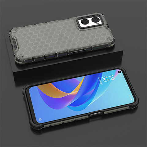 Carcasa Bumper Funda Silicona Transparente 360 Grados AM3 para Oppo A76 Negro