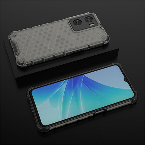 Carcasa Bumper Funda Silicona Transparente 360 Grados AM3 para Oppo A77s Negro