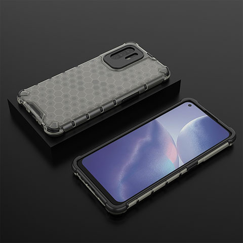 Carcasa Bumper Funda Silicona Transparente 360 Grados AM3 para Oppo F19 Pro+ Plus 5G Negro