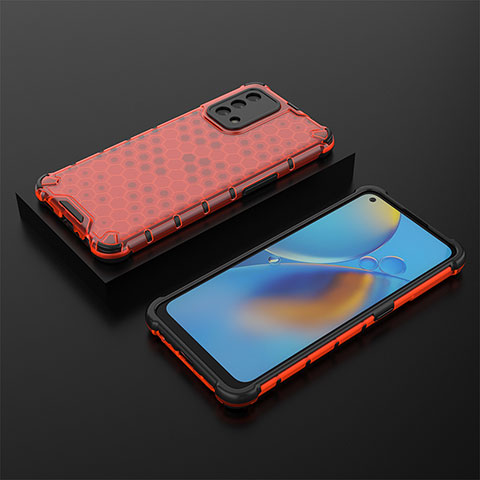 Carcasa Bumper Funda Silicona Transparente 360 Grados AM3 para Oppo F19 Rojo