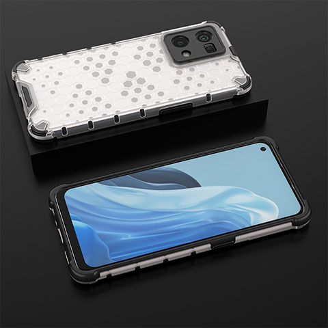 Carcasa Bumper Funda Silicona Transparente 360 Grados AM3 para Oppo F21 Pro 4G Blanco