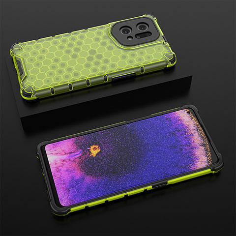 Carcasa Bumper Funda Silicona Transparente 360 Grados AM3 para Oppo Find X5 5G Verde