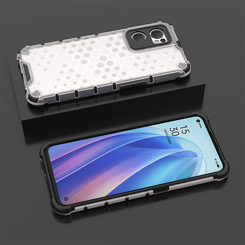 Carcasa Bumper Funda Silicona Transparente 360 Grados AM3 para Oppo Find X5 Lite 5G Blanco