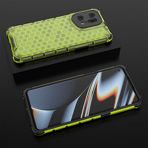 Carcasa Bumper Funda Silicona Transparente 360 Grados AM3 para Oppo Find X5 Pro 5G Verde