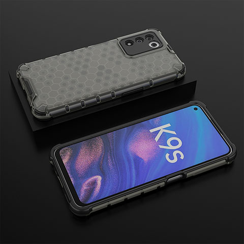 Carcasa Bumper Funda Silicona Transparente 360 Grados AM3 para Oppo K9S 5G Negro