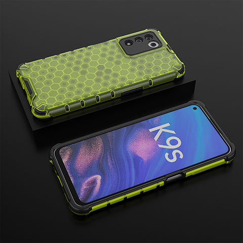 Carcasa Bumper Funda Silicona Transparente 360 Grados AM3 para Oppo K9S 5G Verde