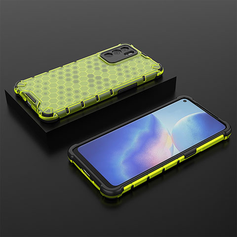 Carcasa Bumper Funda Silicona Transparente 360 Grados AM3 para Oppo Reno6 5G Verde