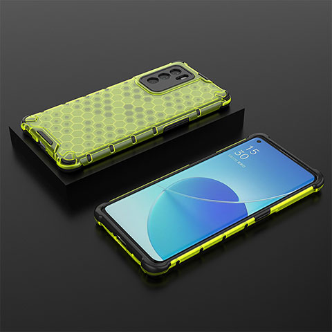 Carcasa Bumper Funda Silicona Transparente 360 Grados AM3 para Oppo Reno6 Pro 5G India Verde