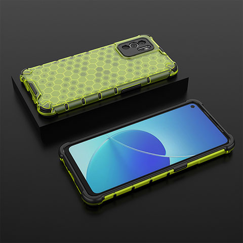 Carcasa Bumper Funda Silicona Transparente 360 Grados AM3 para Oppo Reno6 Z 5G Verde