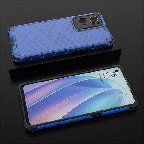 Carcasa Bumper Funda Silicona Transparente 360 Grados AM3 para Oppo Reno7 Pro 5G Azul