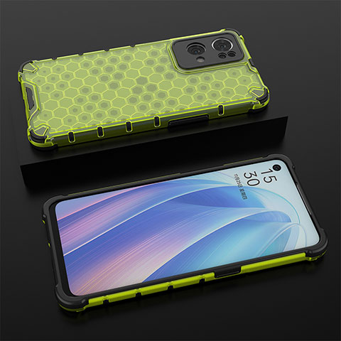 Carcasa Bumper Funda Silicona Transparente 360 Grados AM3 para Oppo Reno7 Pro 5G Verde