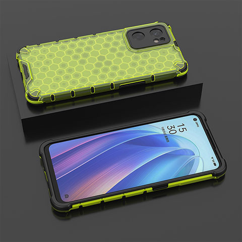 Carcasa Bumper Funda Silicona Transparente 360 Grados AM3 para Oppo Reno7 SE 5G Verde