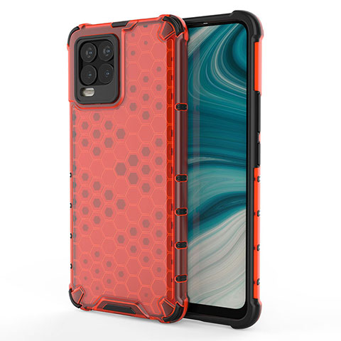 Carcasa Bumper Funda Silicona Transparente 360 Grados AM3 para Realme 8 Pro Rojo