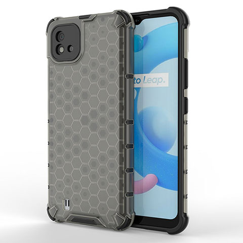 Carcasa Bumper Funda Silicona Transparente 360 Grados AM3 para Realme C20 Negro