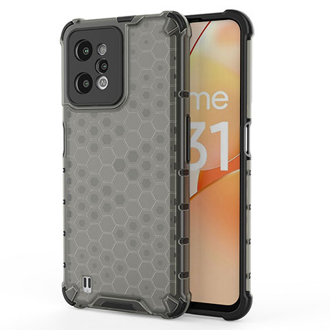 Carcasa Bumper Funda Silicona Transparente 360 Grados AM3 para Realme C31 Negro