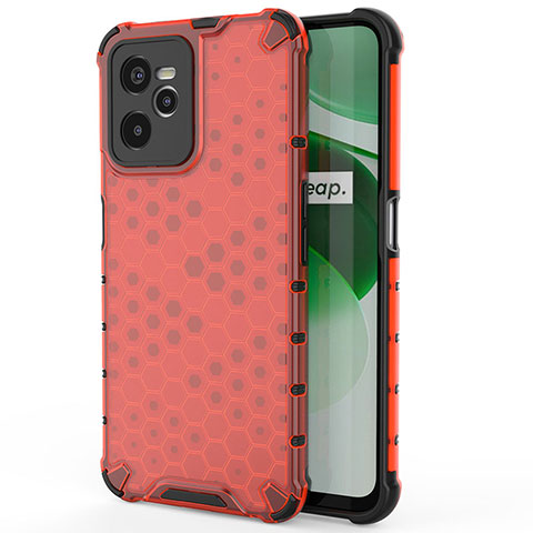 Carcasa Bumper Funda Silicona Transparente 360 Grados AM3 para Realme Narzo 50A Prime Rojo