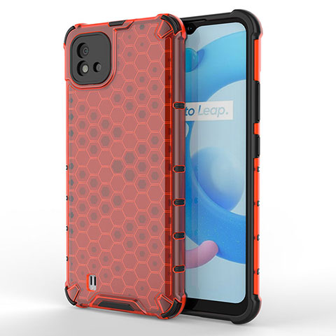 Carcasa Bumper Funda Silicona Transparente 360 Grados AM3 para Realme Narzo 50i Rojo