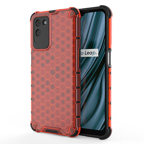 Carcasa Bumper Funda Silicona Transparente 360 Grados AM3 para Realme V11s 5G Rojo