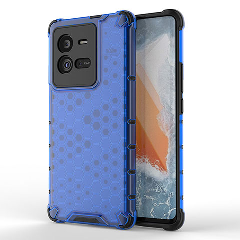 Carcasa Bumper Funda Silicona Transparente 360 Grados AM3 para Vivo iQOO 10 Pro 5G Azul