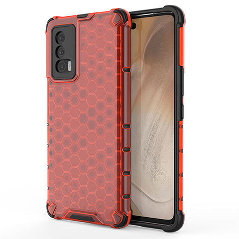 Carcasa Bumper Funda Silicona Transparente 360 Grados AM3 para Vivo iQOO 7 India 5G Rojo