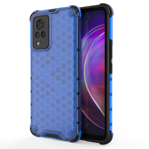 Carcasa Bumper Funda Silicona Transparente 360 Grados AM3 para Vivo V21 5G Azul