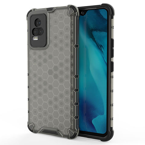 Carcasa Bumper Funda Silicona Transparente 360 Grados AM3 para Vivo V21e 4G Negro