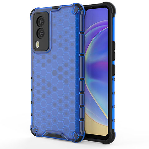 Carcasa Bumper Funda Silicona Transparente 360 Grados AM3 para Vivo V21e 5G Azul