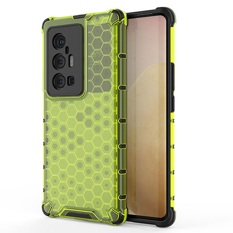 Carcasa Bumper Funda Silicona Transparente 360 Grados AM3 para Vivo X70 Pro+ Plus 5G Verde