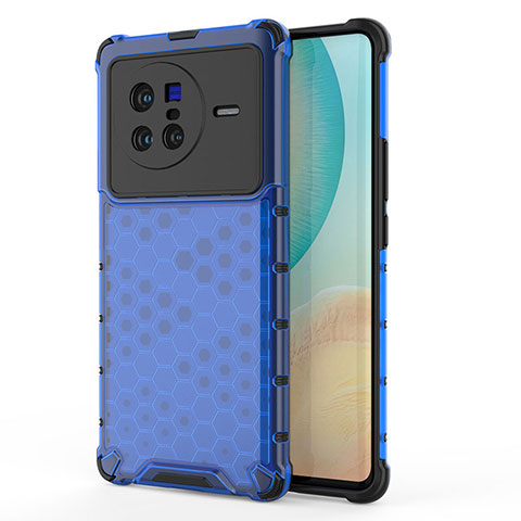 Carcasa Bumper Funda Silicona Transparente 360 Grados AM3 para Vivo X80 5G Azul