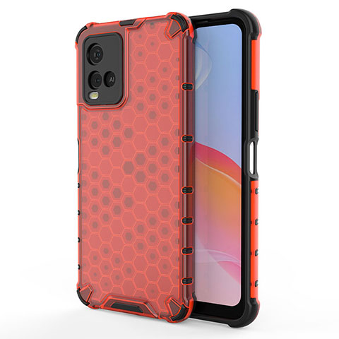 Carcasa Bumper Funda Silicona Transparente 360 Grados AM3 para Vivo Y21G Rojo