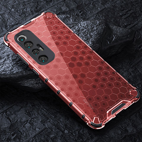 Carcasa Bumper Funda Silicona Transparente 360 Grados AM3 para Xiaomi Mi 10S 5G Rojo