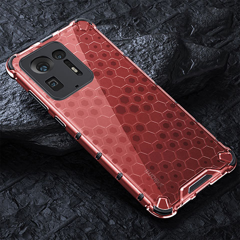 Carcasa Bumper Funda Silicona Transparente 360 Grados AM3 para Xiaomi Mi Mix 4 5G Rojo