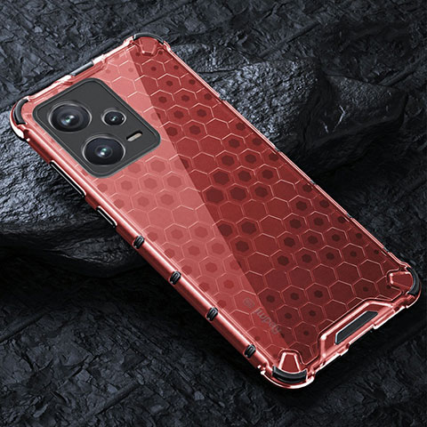 Carcasa Bumper Funda Silicona Transparente 360 Grados AM3 para Xiaomi Redmi Note 12 Explorer Rojo