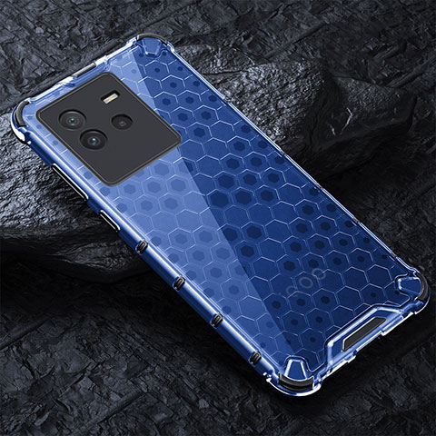 Carcasa Bumper Funda Silicona Transparente 360 Grados AM4 para Vivo iQOO Neo6 SE 5G Azul