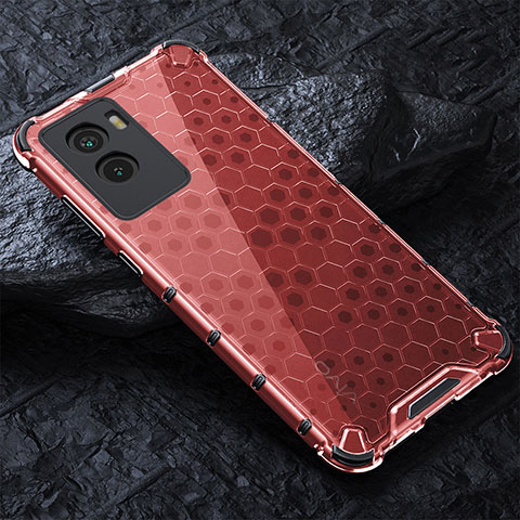 Carcasa Bumper Funda Silicona Transparente 360 Grados AM4 para Vivo Y72t Rojo