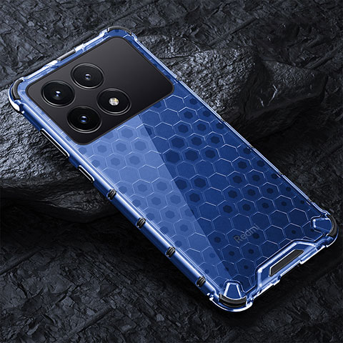 Carcasa Bumper Funda Silicona Transparente 360 Grados AM4 para Xiaomi Redmi K70 5G Azul