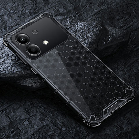 Carcasa Bumper Funda Silicona Transparente 360 Grados AM4 para Xiaomi Redmi Note 13R Pro 5G Negro