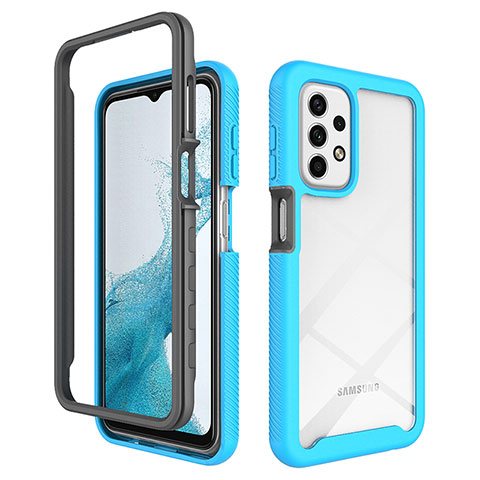 Carcasa Bumper Funda Silicona Transparente 360 Grados JX1 para Samsung Galaxy A23 4G Azul Cielo