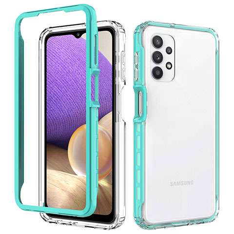 Carcasa Bumper Funda Silicona Transparente 360 Grados JX1 para Samsung Galaxy A32 4G Cian