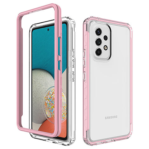 Carcasa Bumper Funda Silicona Transparente 360 Grados JX1 para Samsung Galaxy A53 5G Rosa