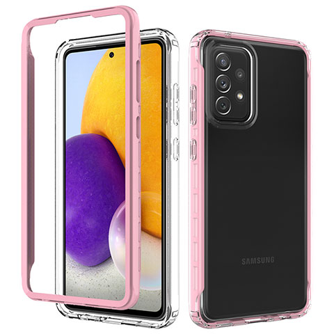 Carcasa Bumper Funda Silicona Transparente 360 Grados JX1 para Samsung Galaxy A72 5G Rosa