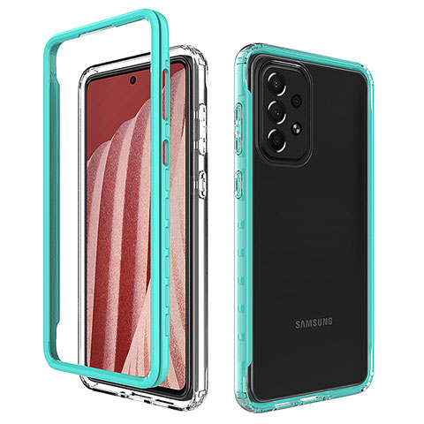 Carcasa Bumper Funda Silicona Transparente 360 Grados JX1 para Samsung Galaxy A73 5G Verde