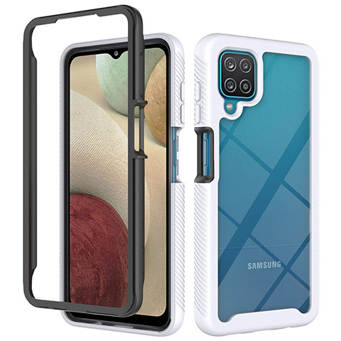 Carcasa Bumper Funda Silicona Transparente 360 Grados JX2 para Samsung Galaxy A12 Nacho Blanco