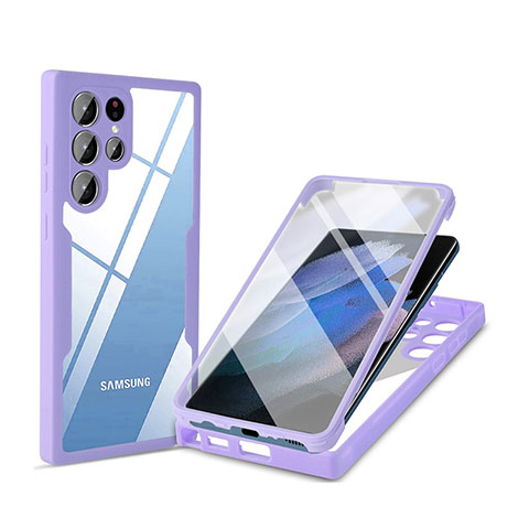 Carcasa Bumper Funda Silicona Transparente 360 Grados M01 para Samsung Galaxy S25 Ultra 5G Morado