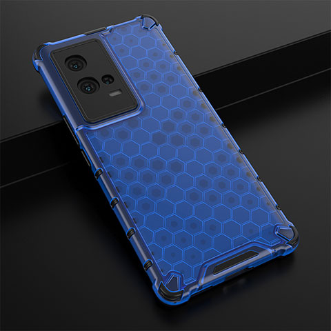 Carcasa Bumper Funda Silicona Transparente 360 Grados M01 para Vivo iQOO 8 Pro 5G Azul