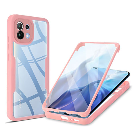 Carcasa Bumper Funda Silicona Transparente 360 Grados M01 para Xiaomi Mi 11 Lite 4G Rosa