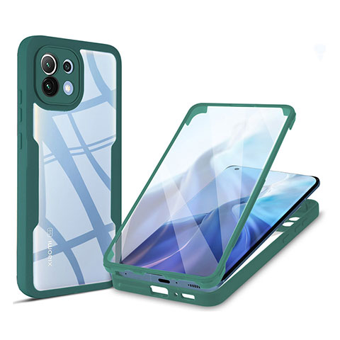 Carcasa Bumper Funda Silicona Transparente 360 Grados M01 para Xiaomi Mi 11 Lite 4G Verde