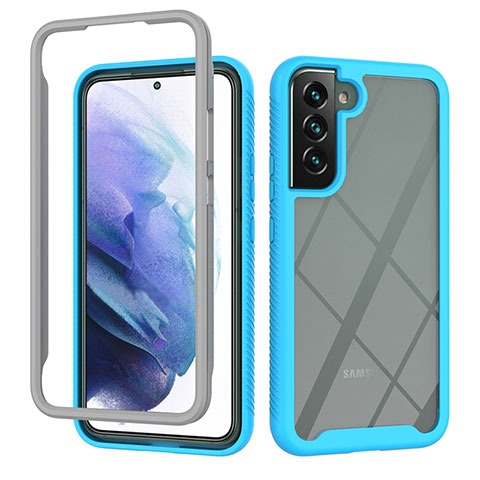 Carcasa Bumper Funda Silicona Transparente 360 Grados M02 para Samsung Galaxy S21 Plus 5G Azul Cielo