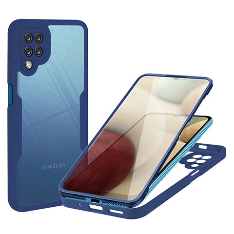 Carcasa Bumper Funda Silicona Transparente 360 Grados MJ1 para Samsung Galaxy A12 5G Azul